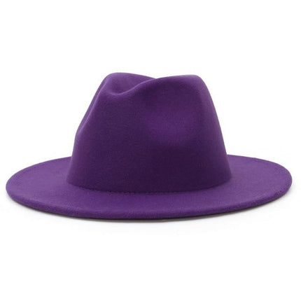 Chapeau Fedora à bord plat - Violet - M (56 - 58cm) | La boutique du chapeau