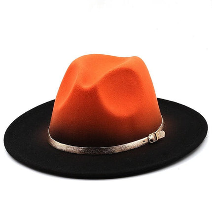 Chapeau Fedora Artistique pour Femme - Noir/orange - M (56 - 58cm) | La boutique du chapeau