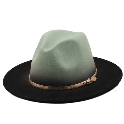 Chapeau Fedora Artistique pour Femme - Noir/vert clair - M (56 - 58cm) | La boutique du chapeau
