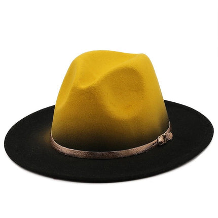 Chapeau Fedora Artistique pour Femme - Noir/jaune - M (56 - 58cm) | La boutique du chapeau