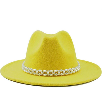 Chapeau Fedora Classique en Feutre - Jaune - M (56 - 58cm) | La boutique du chapeau