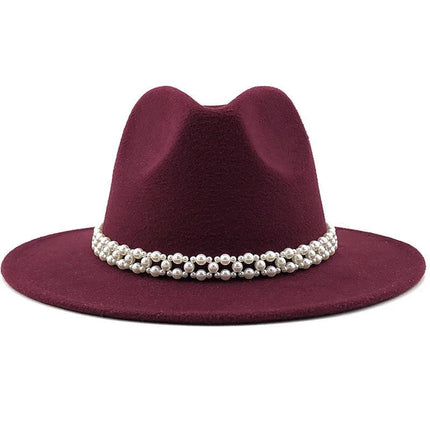 Chapeau Fedora Classique en Feutre - Bordeaux - M (56 - 58cm) | La boutique du chapeau