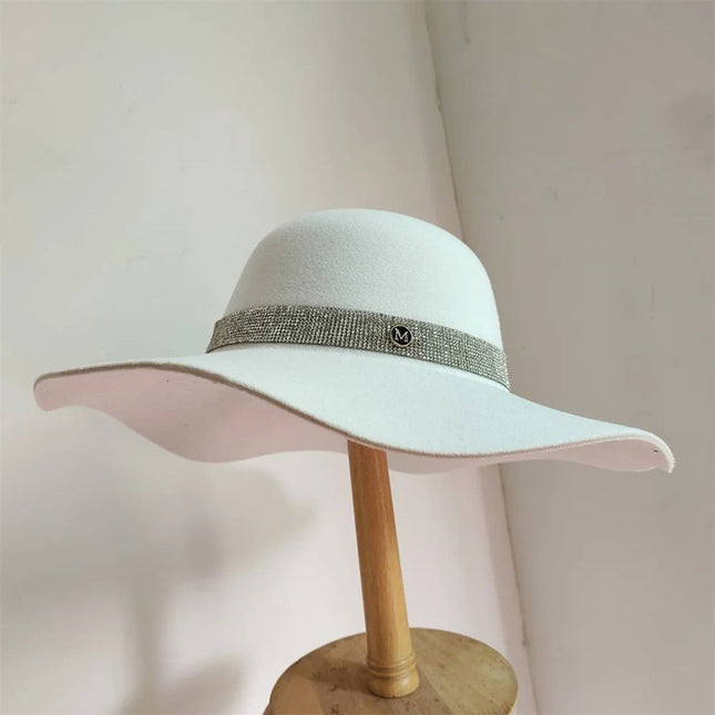 Chapeau fedora large bord coton - Blanc - M (56 - 58cm) | La boutique du chapeau
