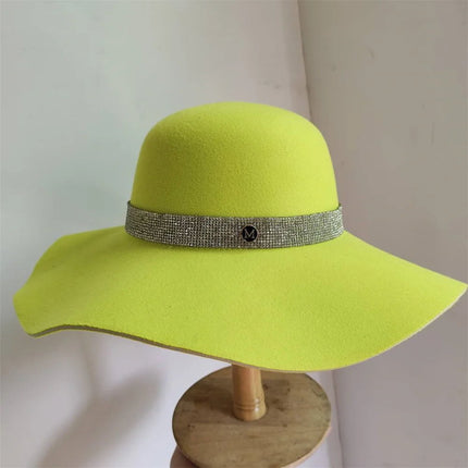 Chapeau fedora large bord coton - Pistache - M (56 - 58cm) | La boutique du chapeau