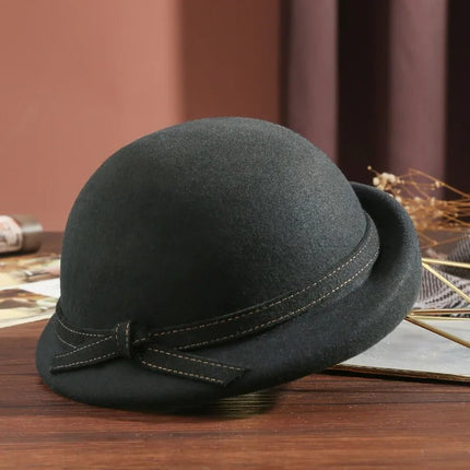Chapeau fedora femme laine bord étroit hiver - Noir - M (56 - 58cm) | La boutique du chapeau