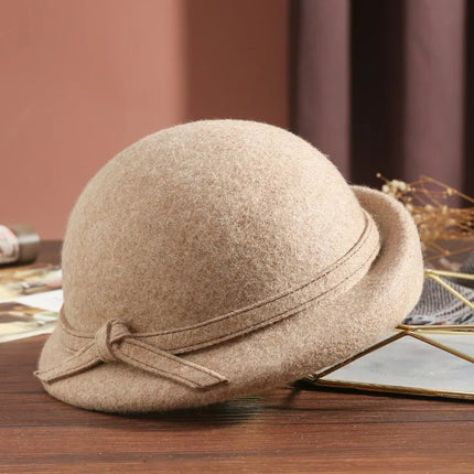 Chapeau fedora femme laine bord étroit hiver - Kaki - M (56 - 58cm) | La boutique du chapeau
