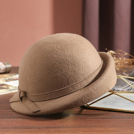 Chapeau fedora femme laine bord étroit hiver - Marron - M (56 - 58cm) | La boutique du chapeau