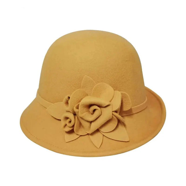 Chapeau fedora feutre femme - Jaune - M (56 - 58cm) | La boutique du chapeau