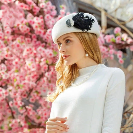 Chapeau fedora laine femme - Blanc - | La boutique du chapeau