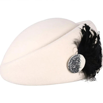 Chapeau fedora laine femme - Blanc - | La boutique du chapeau