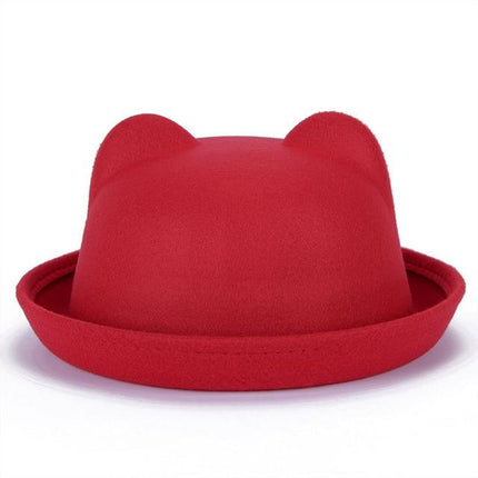 Chapeau fedora oreilles de chat - Rouge - S (54 - 55cm) | La boutique du chapeau