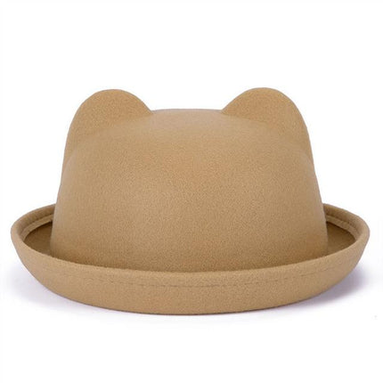 Chapeau fedora oreilles de chat - Beige - S (54 - 55cm) | La boutique du chapeau