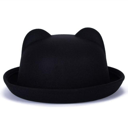 Chapeau fedora oreilles de chat - Noir - S (54 - 55cm) | La boutique du chapeau