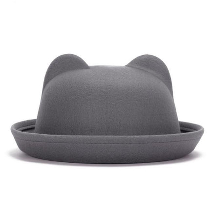Chapeau fedora oreilles de chat - Gris - S (54 - 55cm) | La boutique du chapeau