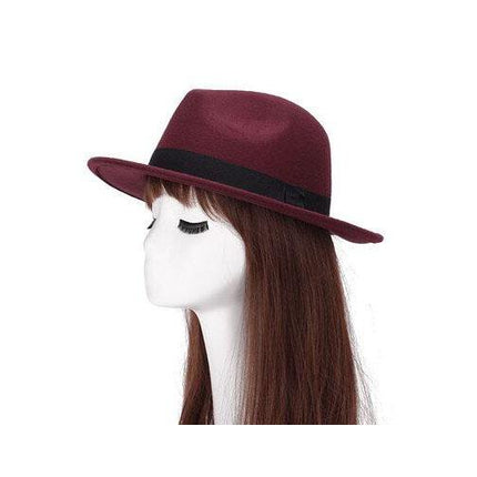 Chapeau Fedora pure laine et imperméable - Bordeaux - M (56 - 58cm) | La boutique du chapeau