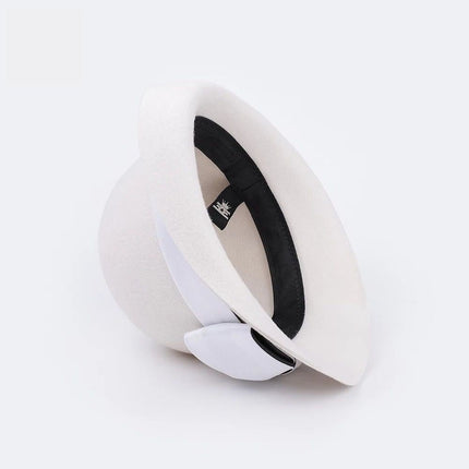 Chapeau fedora femme laine blanc hiver - Blanc - M (56 - 58cm) | La boutique du chapeau