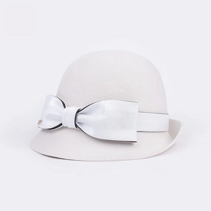 Chapeau fedora femme laine blanc hiver - Blanc - M (56 - 58cm) | La boutique du chapeau