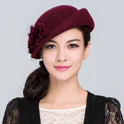 Chapeau femme en feutre - Bordeaux - M (56 - 58cm) | La boutique du chapeau