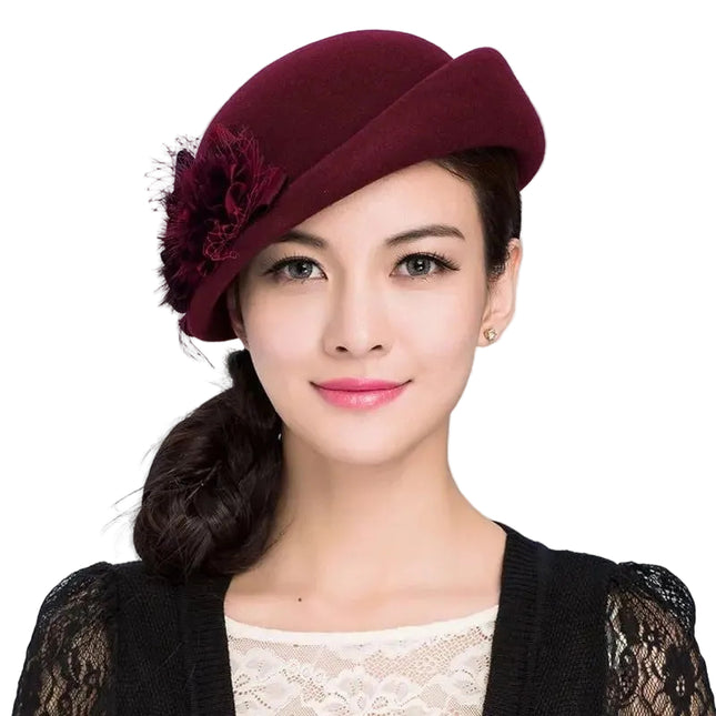 Chapeau femme en feutre - Bordeaux - M (56 - 58cm) | La boutique du chapeau
