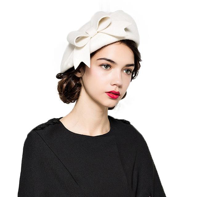 Chapeau femme en laine - Blanc - M (56 - 58cm) | La boutique du chapeau