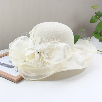 Chapeau femme fleur - Blanc - M (56 - 58cm) | La boutique du chapeau