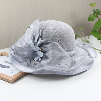 Chapeau femme fleur - Gris - M (56 - 58cm) | La boutique du chapeau