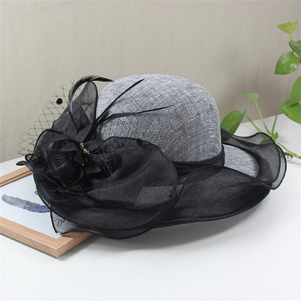 Chapeau femme fleur - Noir - M (56 - 58cm) | La boutique du chapeau