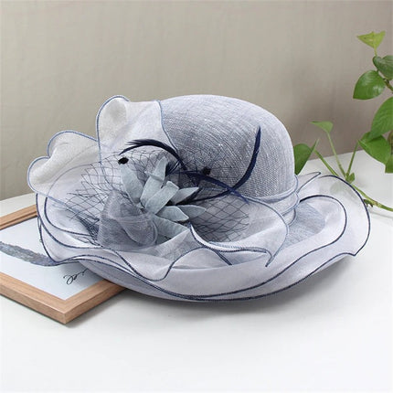 Chapeau femme fleur - Bleu - M (56 - 58cm) | La boutique du chapeau