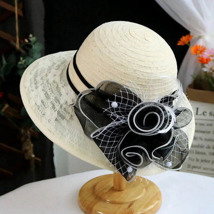 Chapeau femme minimaliste - Blanc/noir - M (56 - 58cm) | La boutique du chapeau