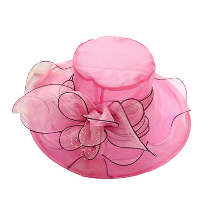 Chapeau femme organza - Rose/rouge - M (56 - 58cm) | La boutique du chapeau