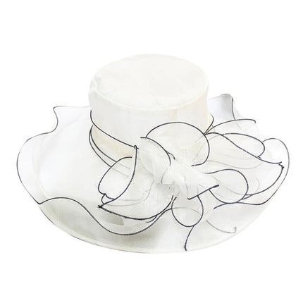 Chapeau femme organza - Blanc - M (56 - 58cm) | La boutique du chapeau