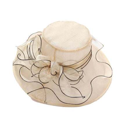 Chapeau femme organza - Beige - M (56 - 58cm) | La boutique du chapeau