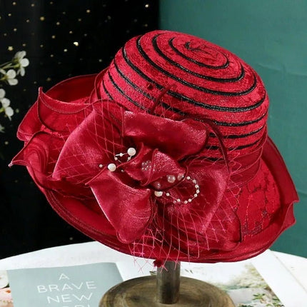 Chapeau femme mariage fête  - Rouge - M (56 - 58cm) | La boutique du chapeau