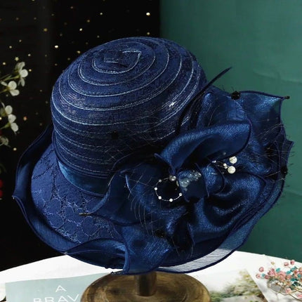 Chapeau femme mariage fête - Bleu marine - M (56 - 58cm) | La boutique du chapeau