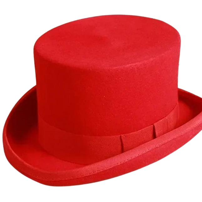 Chapeau haut de forme classique - Rouge | La boutique du chapeau
