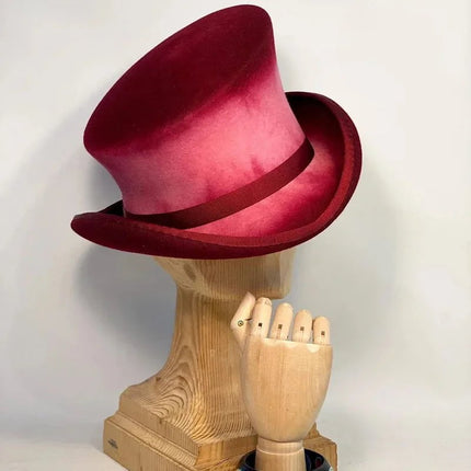 Chapeau haut de forme femme - Rouge/rose - M (56 - 58cm) | La boutique du chapeau