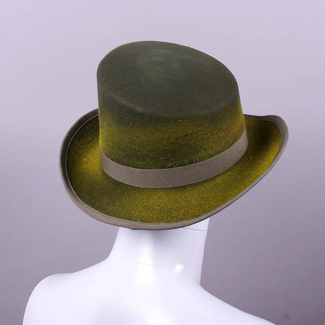 Chapeau haut de forme femme - Jaune/vert - M (56 - 58cm) | La boutique du chapeau