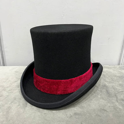 Chapeau haut de forme gentleman - Noir/rouge | La boutique du chapeau