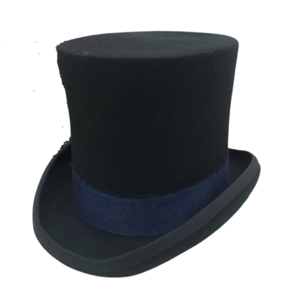 Chapeau haut de forme gentleman - Noir/bleu | La boutique du chapeau