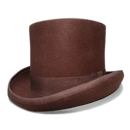 Chapeau haut de forme marron - Marron - S (54 - 55cm) | La boutique du chapeau
