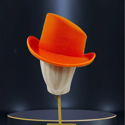 Chapeau haut de forme unisexe - Orange| La boutique du chapeau