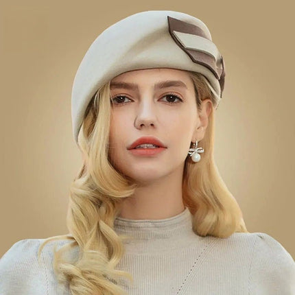 Chapeau hiver en feutre - Beige - M (56 - 58cm) | La boutique du chapeau