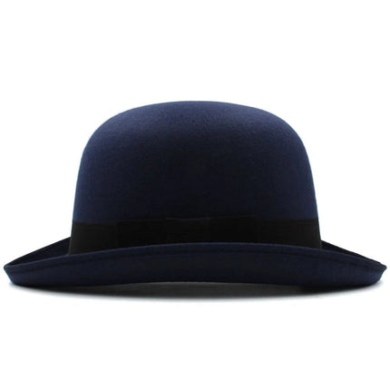 Chapeau melon ancien - Bleu marine - Laine | La boutique du chapeau