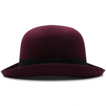 Chapeau melon ancien - Bordeaux - Laine | La boutique du chapeau