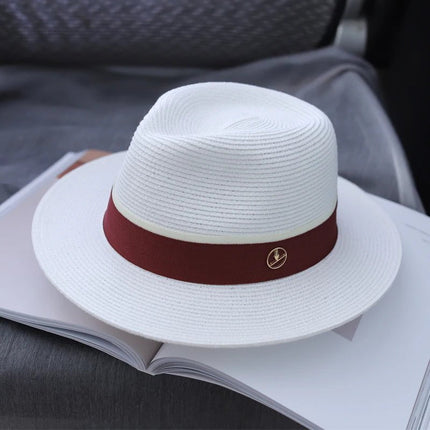 Chapeau paille Fedora - Bordeaux - M (56 - 58cm) | La boutique du chapeau