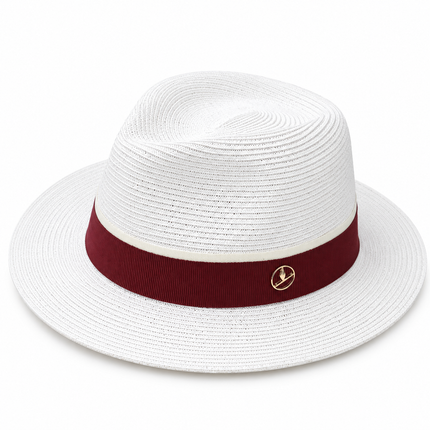Chapeau paille Fedora - Bordeaux - M (56 - 58cm) | La boutique du chapeau