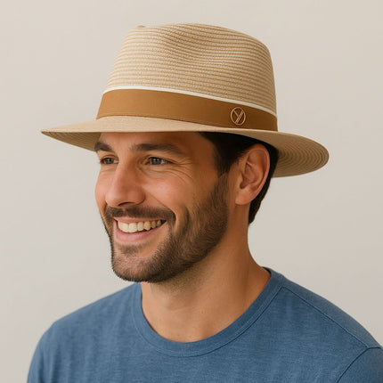 Chapeau paille Fedora - Ivoire - M (56 - 58cm) | La boutique du chapeau