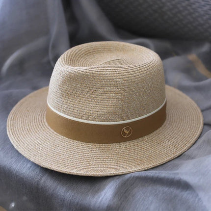 Chapeau paille Fedora - Khaki - M (56 - 58cm) | La boutique du chapeau