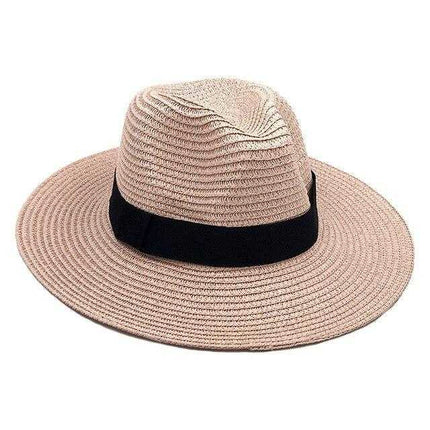 Chapeau paille Panama - Rose - L (58 - 59cm) | La boutique du chapeau