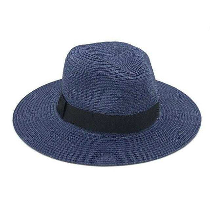 Chapeau paille Panama - Bleu - L (58 - 59cm) | La boutique du chapeau